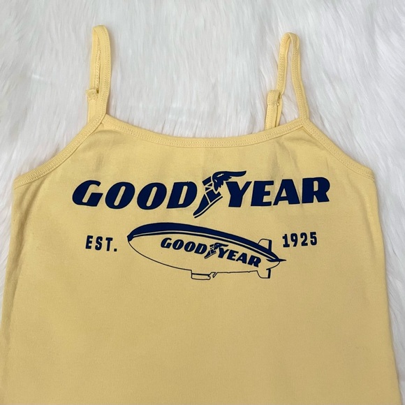 Goodyear Yellow Tank Top With Blue Lettering & Graphics - Picture 2 of 4